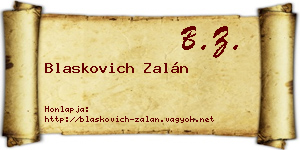 Blaskovich Zalán névjegykártya