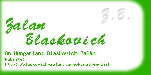 zalan blaskovich business card