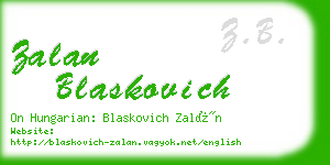 zalan blaskovich business card